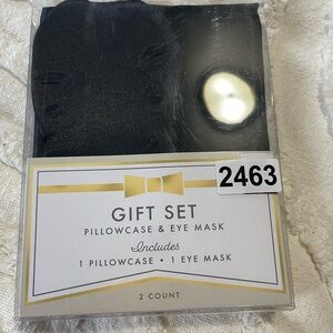 Black Pillowcase and Eye Mask Gift Set